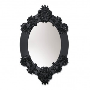 Зеркало овальное с рамкой (черный) 93 x 58см