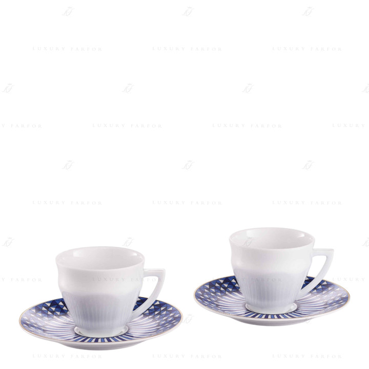 Чашка кофейная с блюдцем, 2шт. 100мл коллекции Arcadia Talleyrand Blue бренда Baccarat