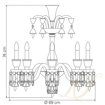 Люстра на 8 свечей 74 x 69см коллекции Zenith Flou бренда Baccarat