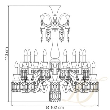 Люстра на 18 свечей 110 x 102см коллекции Zenith Flou бренда Baccarat