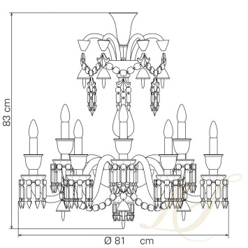 Люстра на 12 свечей 84 x 81см коллекции Zenith Flou бренда Baccarat