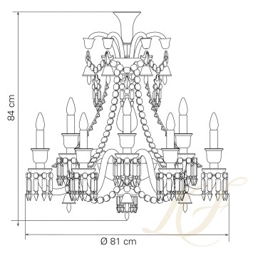 Люстра на 12 свечей 84 x 81см коллекции Zenith Noir бренда Baccarat