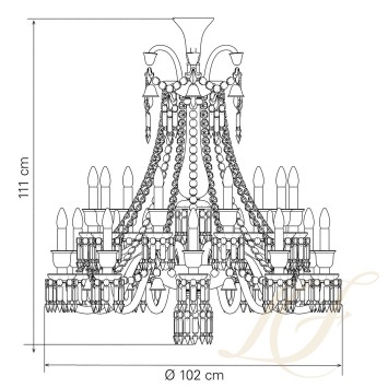 Люстра на 18 свечей 111 x 102см коллекции Zenith Noir бренда Baccarat