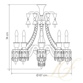 Люстра на 8 свечей 74 x 67см коллекции Zenith Noir бренда Baccarat