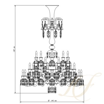 Люстра на 48 свечей 197 x 140см коллекции Zenith Flou бренда Baccarat