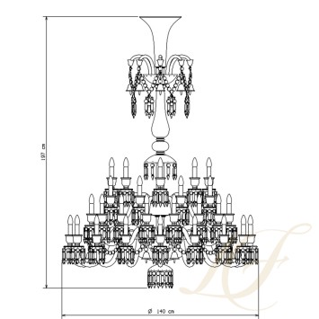 Люстра на 36 свечей 171 x 130см коллекции Zenith Flou бренда Baccarat