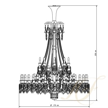 Люстра на 64 свечей 230 x 170см коллекции Zenith Charleston бренда Baccarat