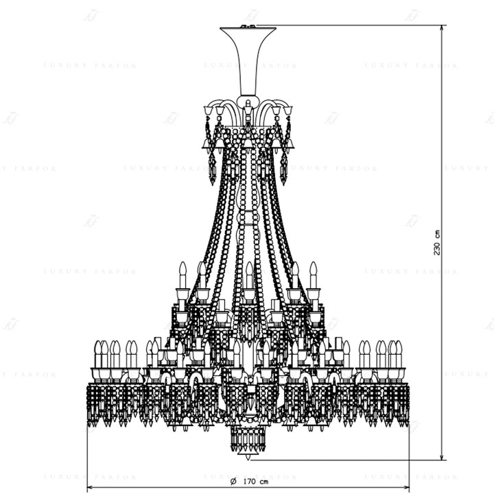 Люстра на 64 свечей 230 x 170см коллекции Zenith Charleston бренда Baccarat