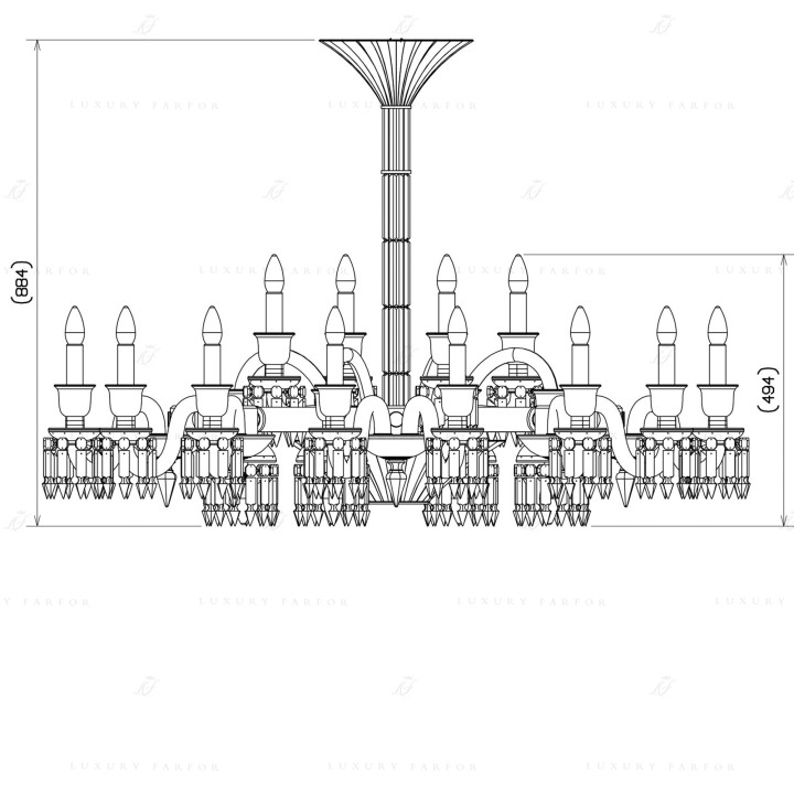 Люстра на 24 свечей 89 x 130см коллекции Paris бренда Baccarat