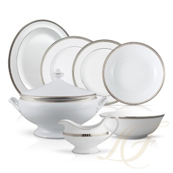 Столовый сервиз на 6 персон коллекции Athena Platine бренда Bernardaud