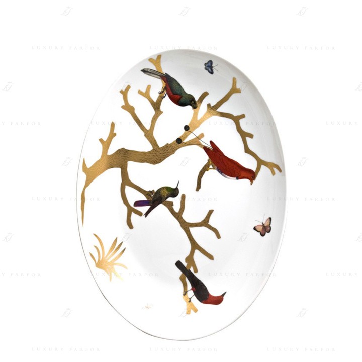 Блюдо овальное 39x28см коллекции Aux Oiseaux бренда Bernardaud