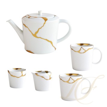 Набор чайный из 5 предметов коллекции Kintsugi - Sarkis бренда Bernardaud