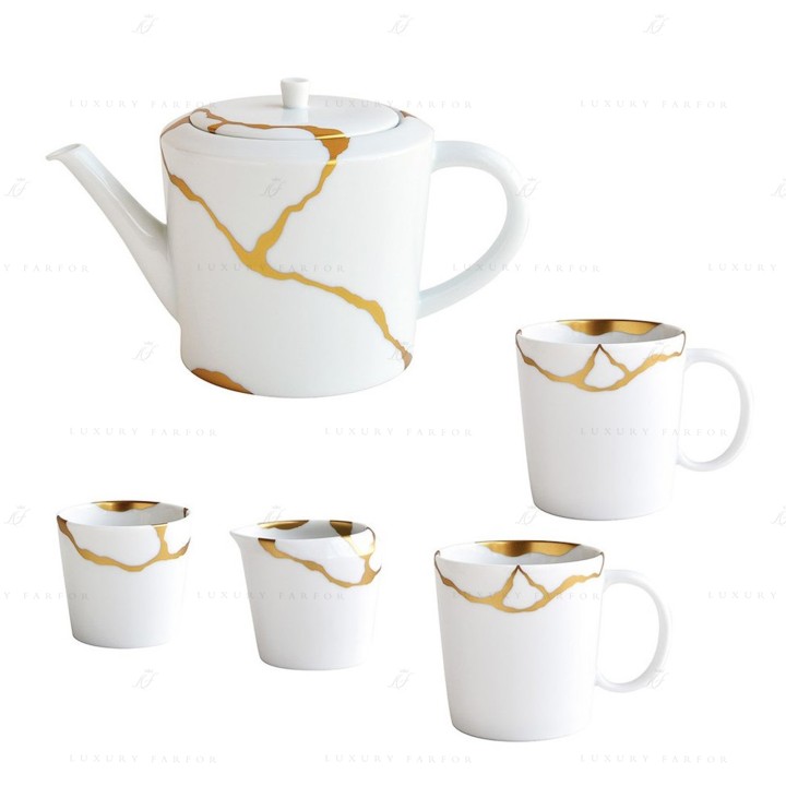 Набор чайный из 5 предметов коллекции Kintsugi - Sarkis бренда Bernardaud