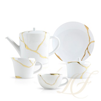 Кофейный сервиз на 6 персон коллекции Kintsugi - Sarkis бренда Bernardaud