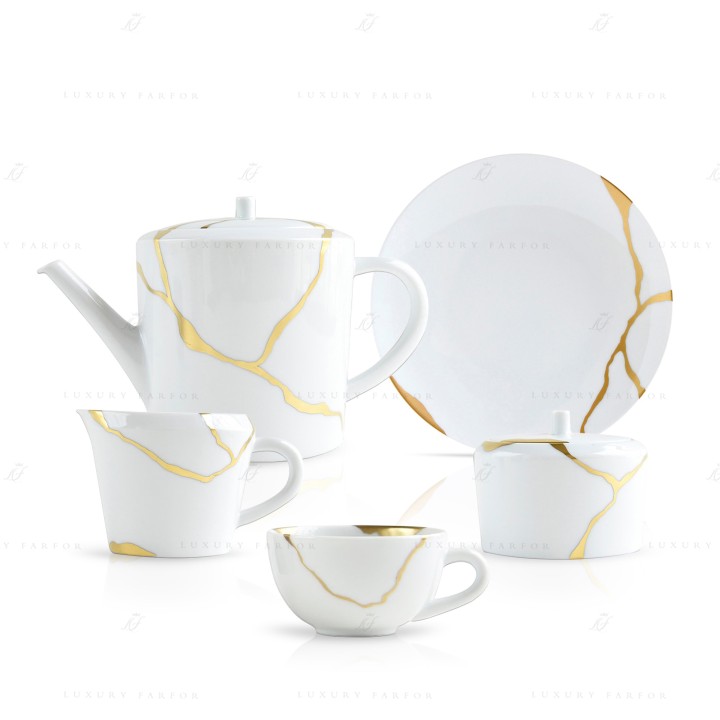 Кофейный сервиз на 6 персон коллекции Kintsugi - Sarkis бренда Bernardaud