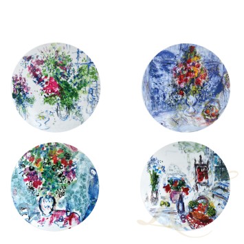 Тарелка закусочная 21см, 4шт. коллекции Les Bouquets de Fleurs - Marc Chagall бренда Bernardaud