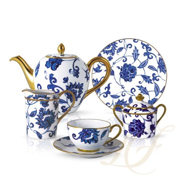 Чайный сервиз на 6 персон коллекции Prince bleu бренда Bernardaud