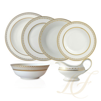 Столовый сервиз на 12 персон, 60 предметов коллекции Soleil Levant бренда Bernardaud