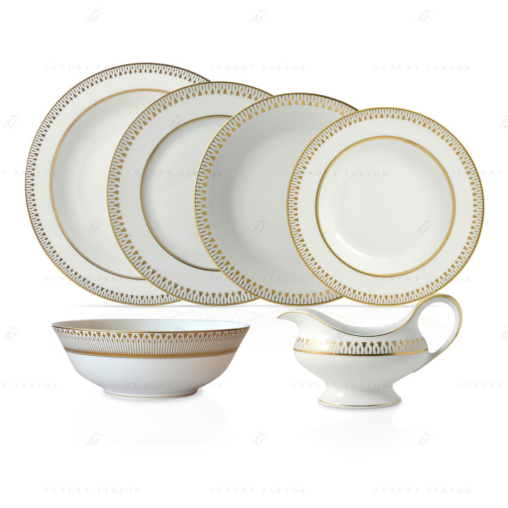 Столовый сервиз на 12 персон, 60 предметов коллекции Soleil Levant бренда Bernardaud