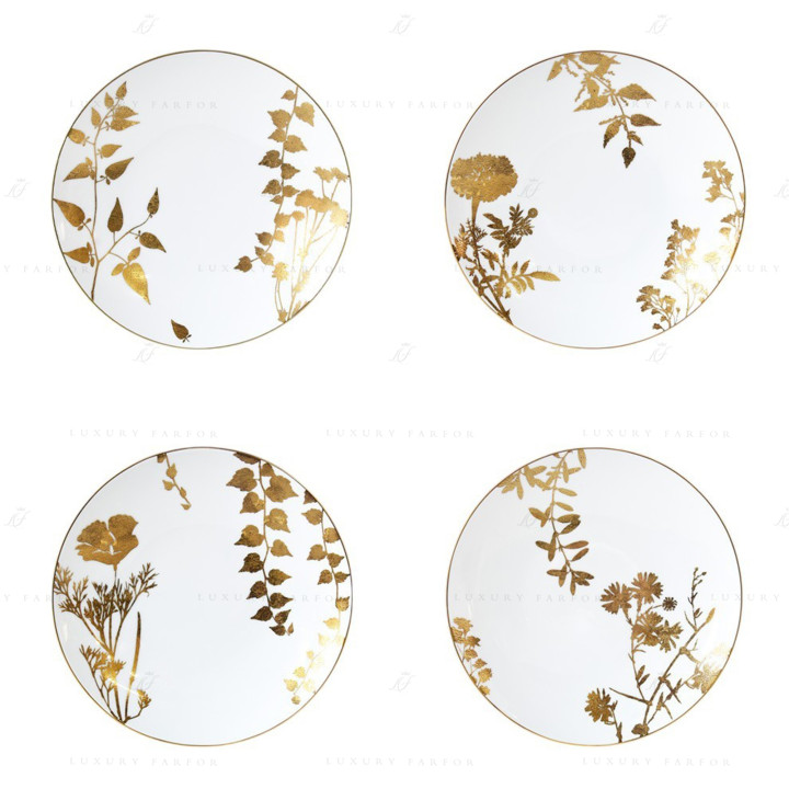 Тарелка закусочная 21см, 4шт. коллекции Vegetal Or бренда Bernardaud