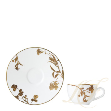 Чашка для эспрессо с блюдцем 80мл коллекции Vegetal Or бренда Bernardaud
