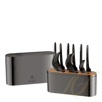 Набор столовых приборов на 6 персон, 24 предметов  коллекции Concorde Variations - черный + L'Ame - черный 