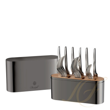 Набор столовых приборов на 6 персон, 24 предметов коллекции Concorde Variations - черный + L'Ame 