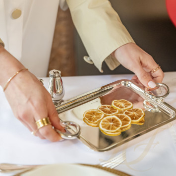 Поднос прямоугольный с ручками 20 x 16см коллекции Vertigo 