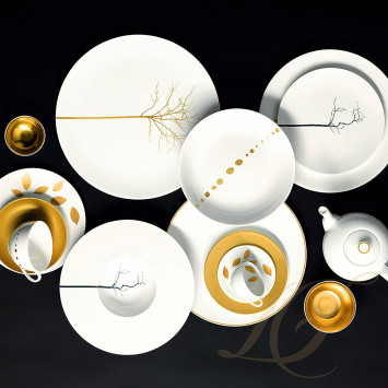 Чайный сервиз на 6 персон коллекции Gold Leaf бренда Dibbern