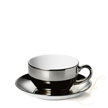 Чашка кофейная с блюдцем 0,25л коллекции Solid Color - Platin бренда Dibbern