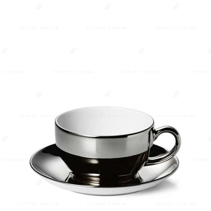 Чашка кофейная с блюдцем 0,25л коллекции Solid Color - Platin бренда Dibbern