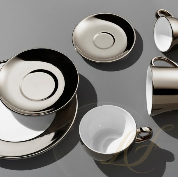 Чашка эспрессо с блюдцем 0,09л коллекции Solid Color - Platin бренда Dibbern