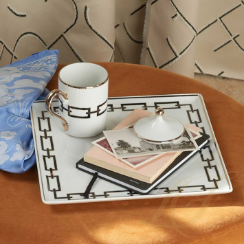 Чашка эспрессо с блюдцем и крышкой 0,08л, 2шт.  коллекции Catene Nero бренда Richard Ginori