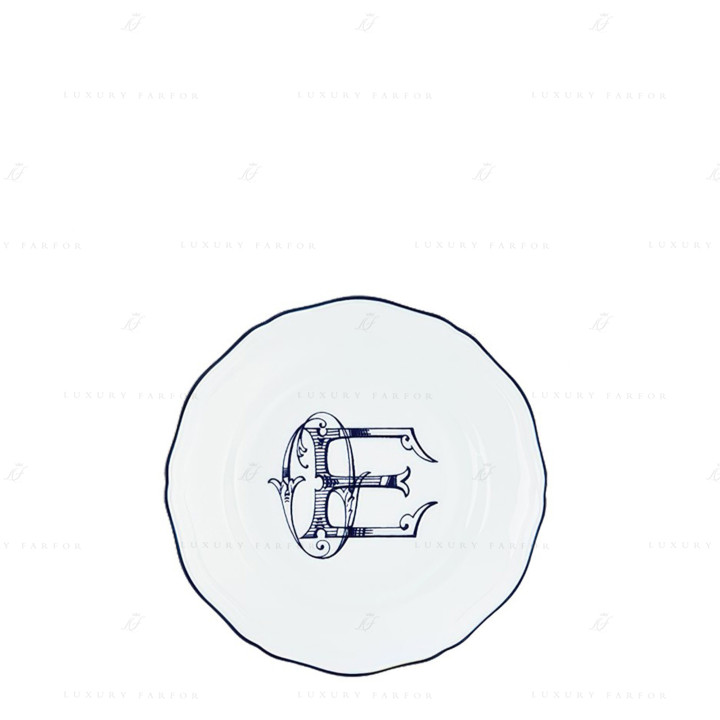 Тарелка десертная 17см коллекции Corona Monogram Blue Cobalto бренда Richard Ginori