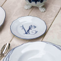 Тарелка десертная 17см коллекции Corona Monogram Blue Cobalto бренда Richard Ginori