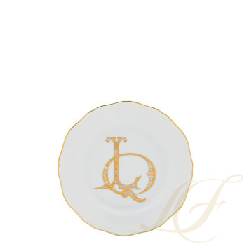 Тарелка десертная 17см коллекции Corona Monogram Oro Brillante бренда Richard Ginori