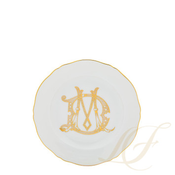 Тарелка закусочная 21см коллекции Corona Monogram Oro Brillante бренда Richard Ginori