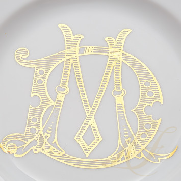 Тарелка закусочная 21см коллекции Corona Monogram Oro Brillante бренда Richard Ginori