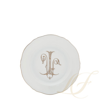 Тарелка закусочная 21см коллекции Corona Monogram Platino бренда Richard Ginori