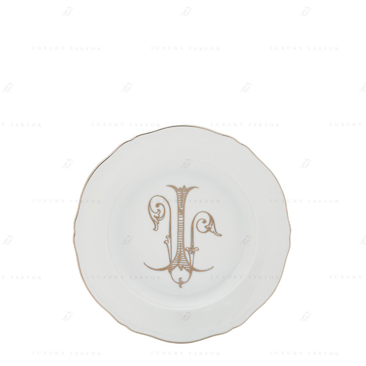 Тарелка закусочная 21см коллекции Corona Monogram Platino бренда Richard Ginori