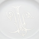 Тарелка закусочная 21см коллекции Corona Monogram Platino бренда Richard Ginori