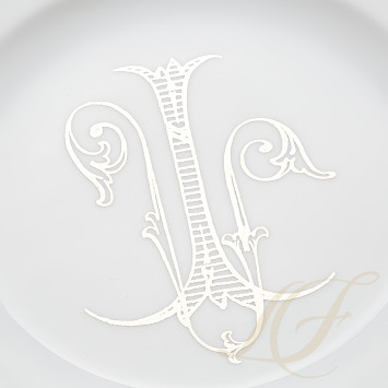 Тарелка закусочная 21см, 4шт. коллекции Corona Monogram Platino бренда Richard Ginori