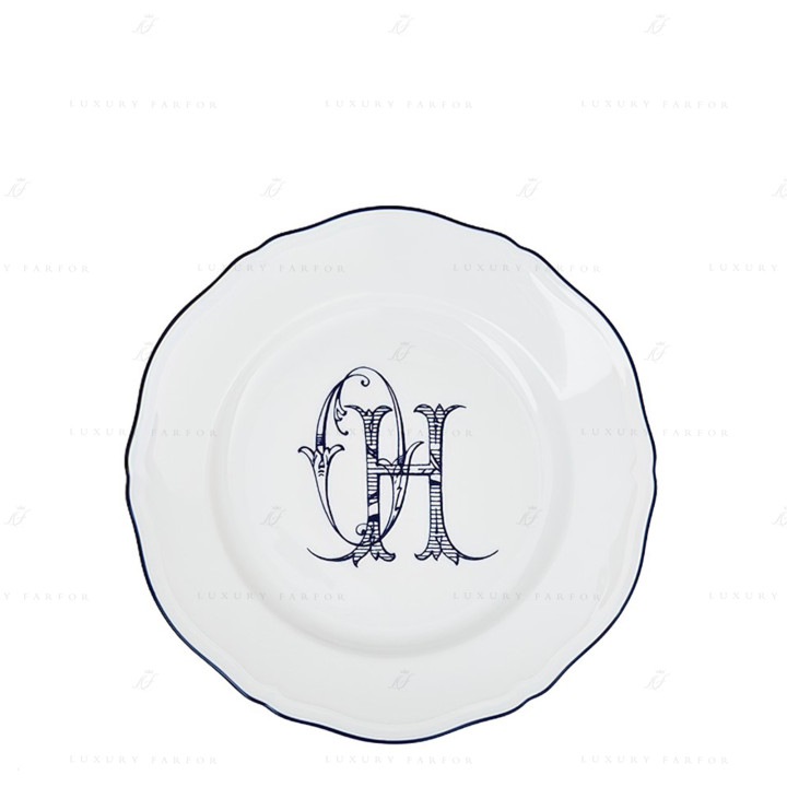 Тарелка главная 26,5см коллекции Corona Monogram Blue Cobalto бренда Richard Ginori