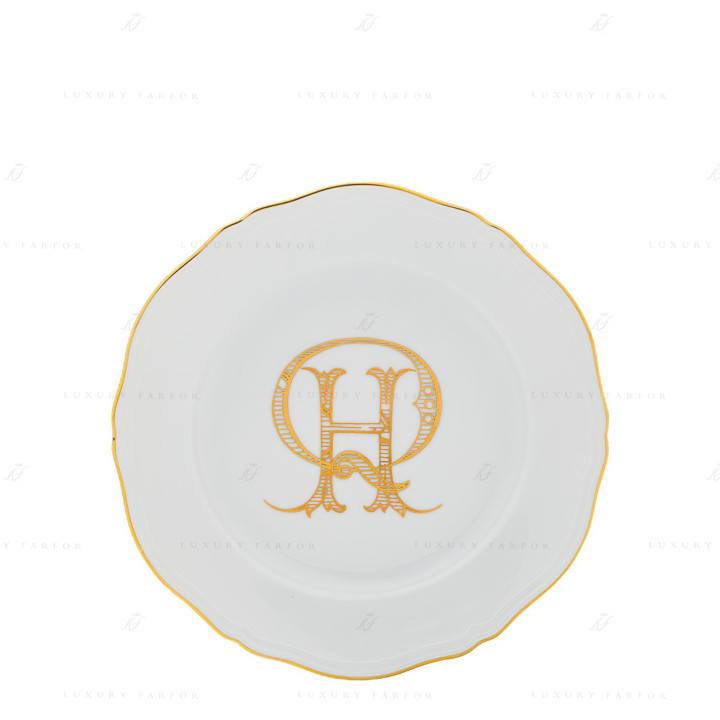 Тарелка главная 26,5см коллекции Corona Monogram Oro Brillante бренда Richard Ginori