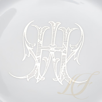 Тарелка главная 26,5см коллекции Corona Monogram Platino бренда Richard Ginori