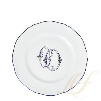 Тарелка подстановочная 31см коллекции Corona Monogram Blue Cobalto бренда Richard Ginori
