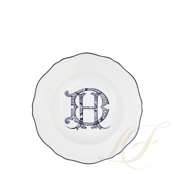 Тарелка суповая 24см коллекции Corona Monogram Blue Cobalto бренда Richard Ginori