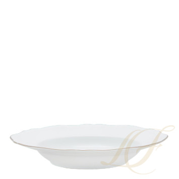 Тарелка суповая 24см коллекции Corona Monogram Platino бренда Richard Ginori