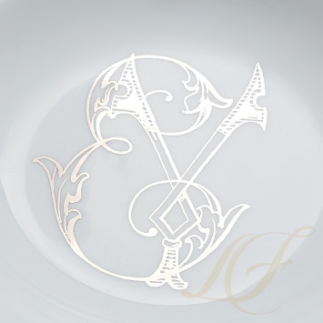 Тарелка суповая 24см, 4шт. коллекции Corona Monogram Platino бренда Richard Ginori