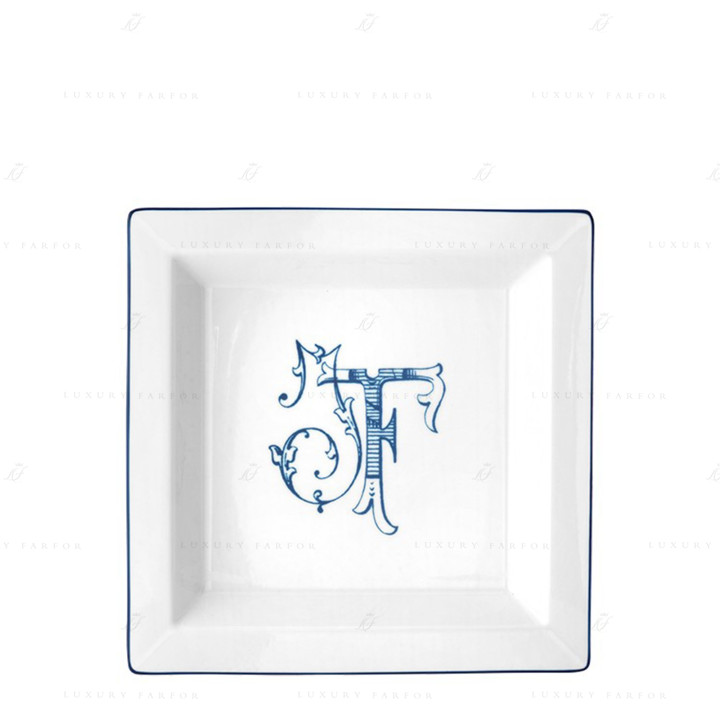 Чаша квадратная 24,5см коллекции Corona Monogram Blue Cobalto бренда Richard Ginori